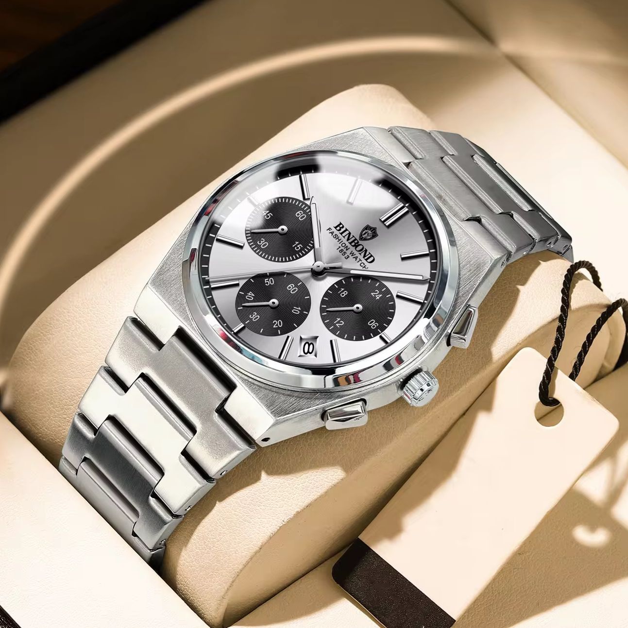 Apex Chrono Silver Black Dial