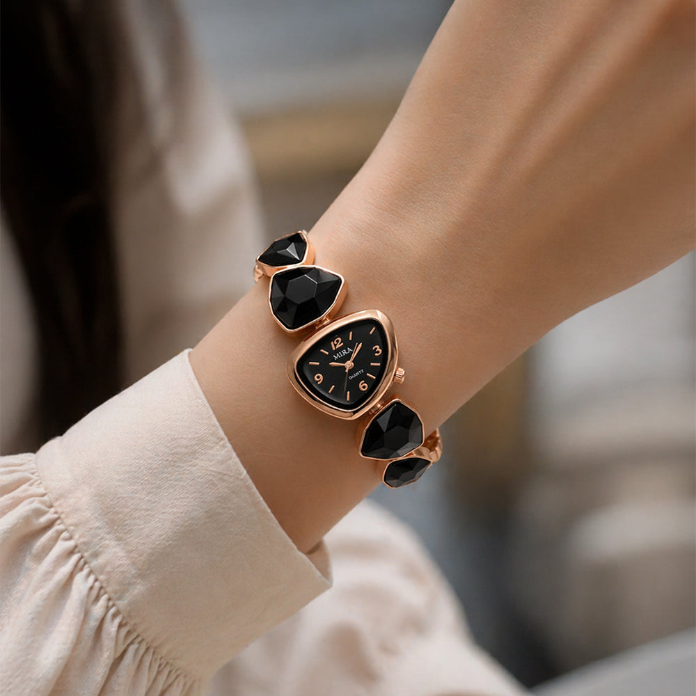 Noir Aura Rose Gold Black Dial