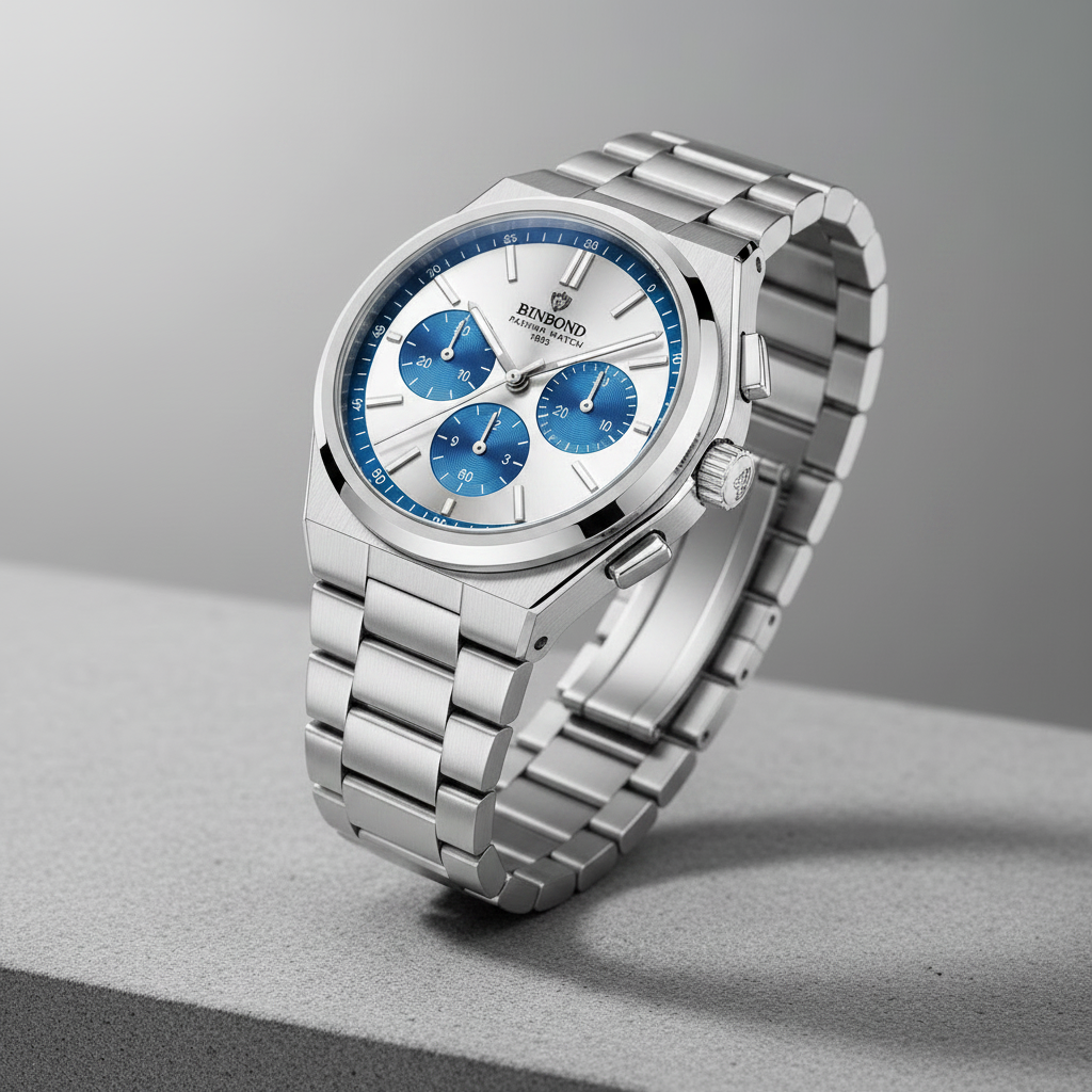 Binbond Blue Sub-Dial Chronograph - Studio Background