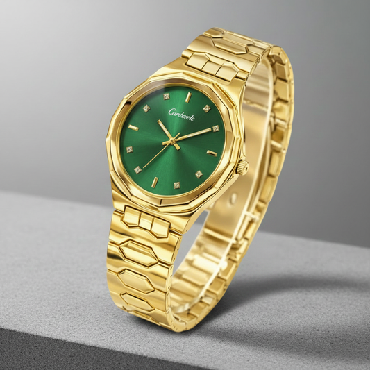 Cardevele Gold Green Dial - Studio Background