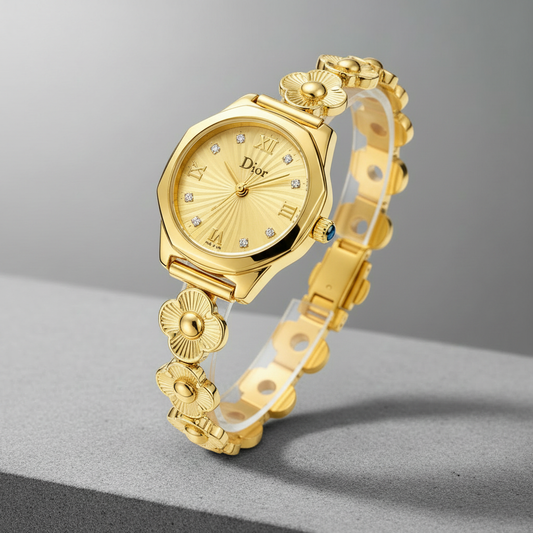 Dior Gold Flower Bracelet - Binbond Style Background