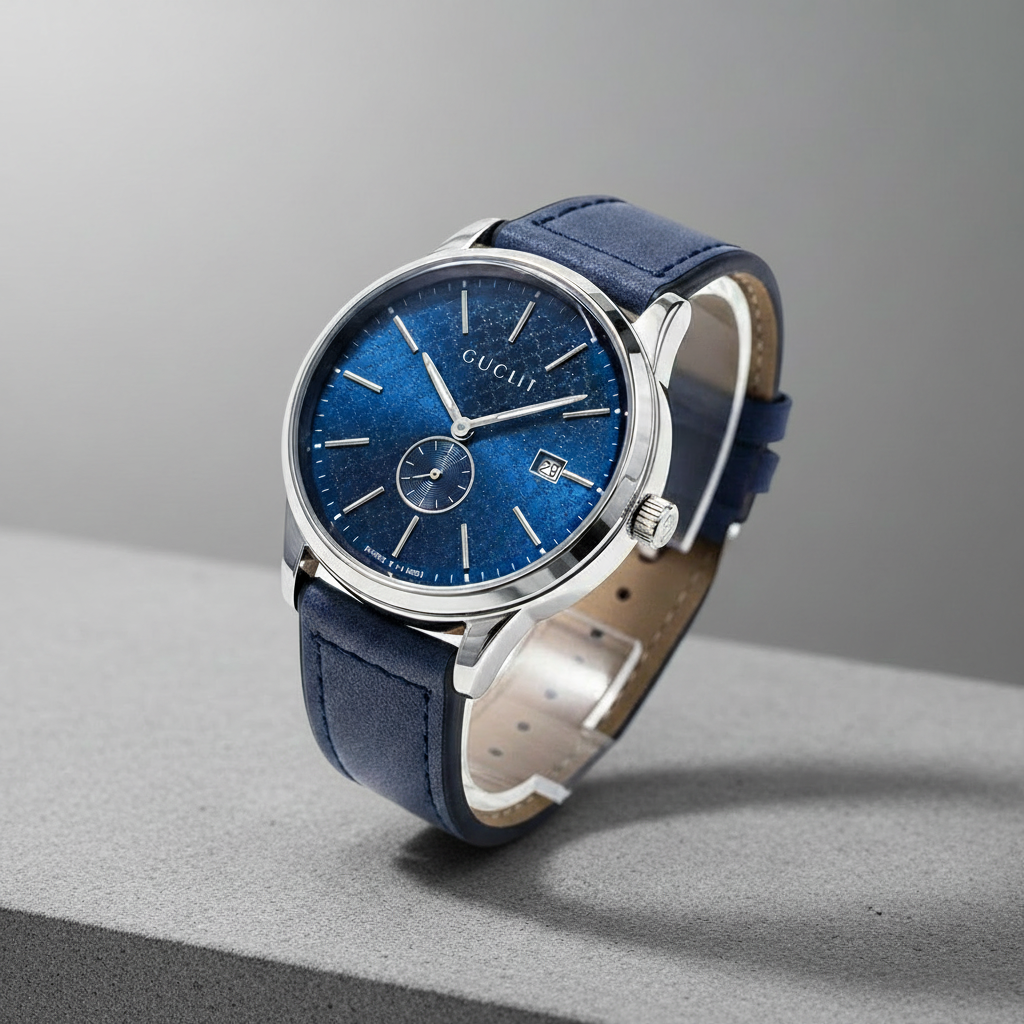 Gucci G-Timeless Blue Leather - Studio Background