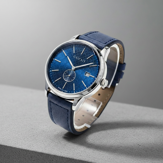 Gucci G-Timeless Blue Leather - Studio Background