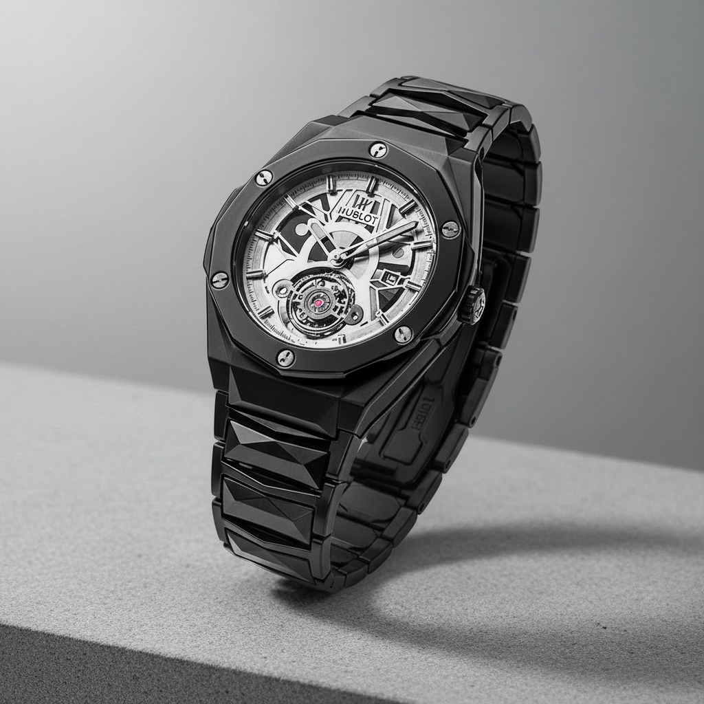 Hublot Black Ceramic Skeleton - Studio Background