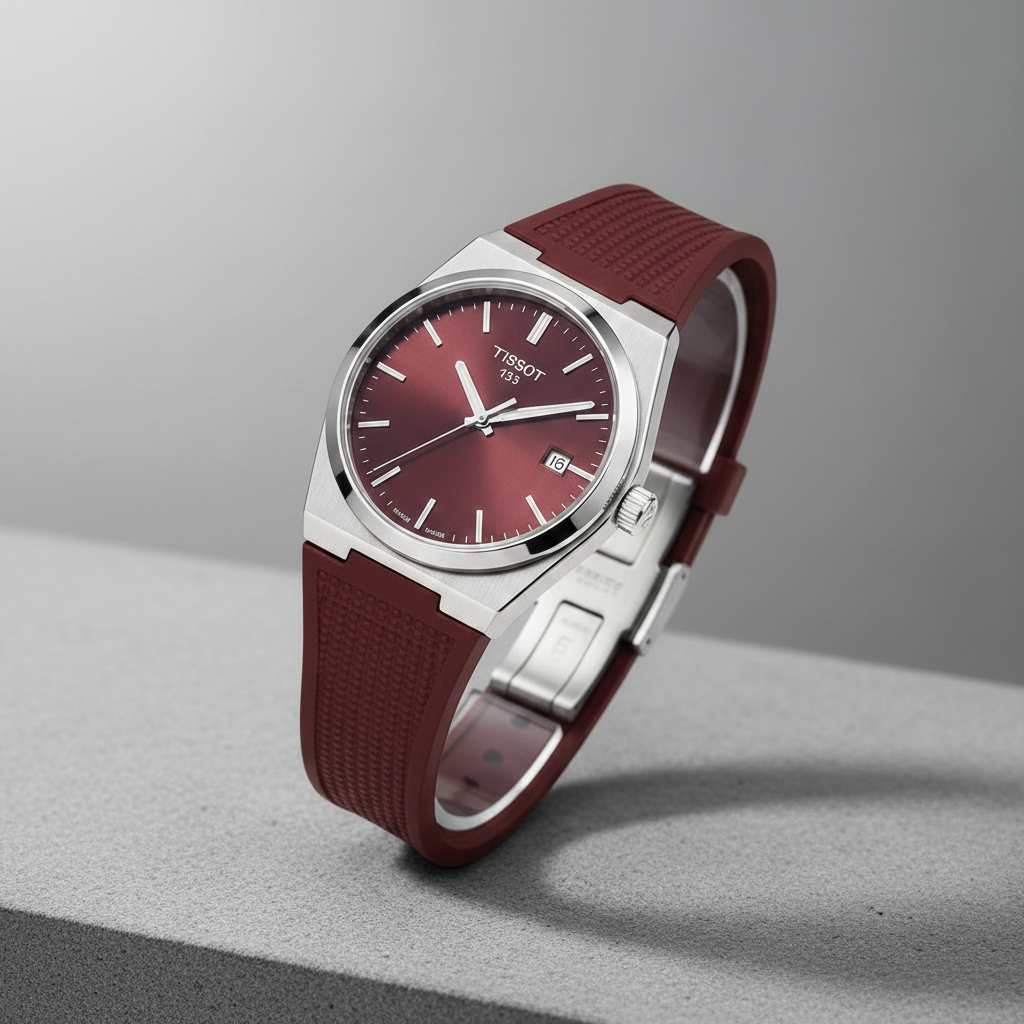 Tissot PRX Burgundy Red - Studio Background