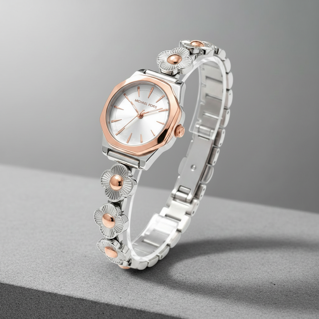 Women's Floral Watch in Studio Scene